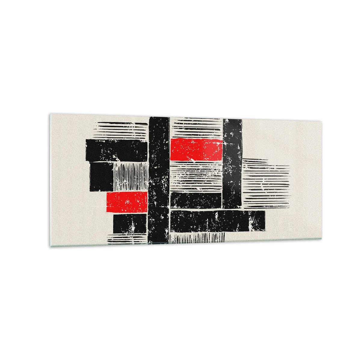 Tablou pe sticlă - Roșu și negru - 120x50 cm