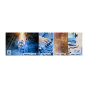 Mostră tapet Premium Canvas - În cele din urmă am ajuns - Abstracția, Astronaut, Cosmos - 100x30 cm