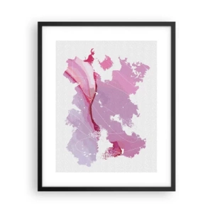 Poster în ramă neagră - Harta unei lumi roz - 40x50 cm
