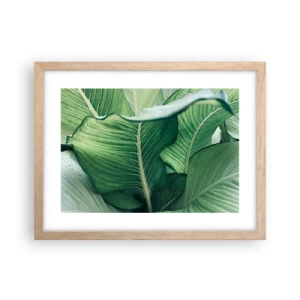 Poster în ramă de stejar deschis - Viață intensă în verde - 40x30 cm