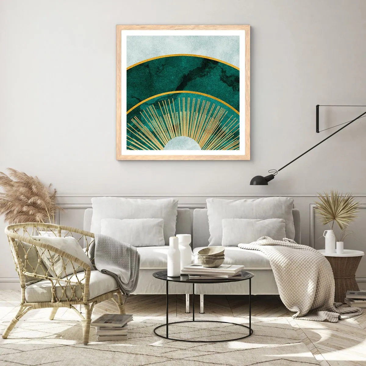 Poster în ramă de stejar deschis - Un alt sistem solar - 60x60 cm