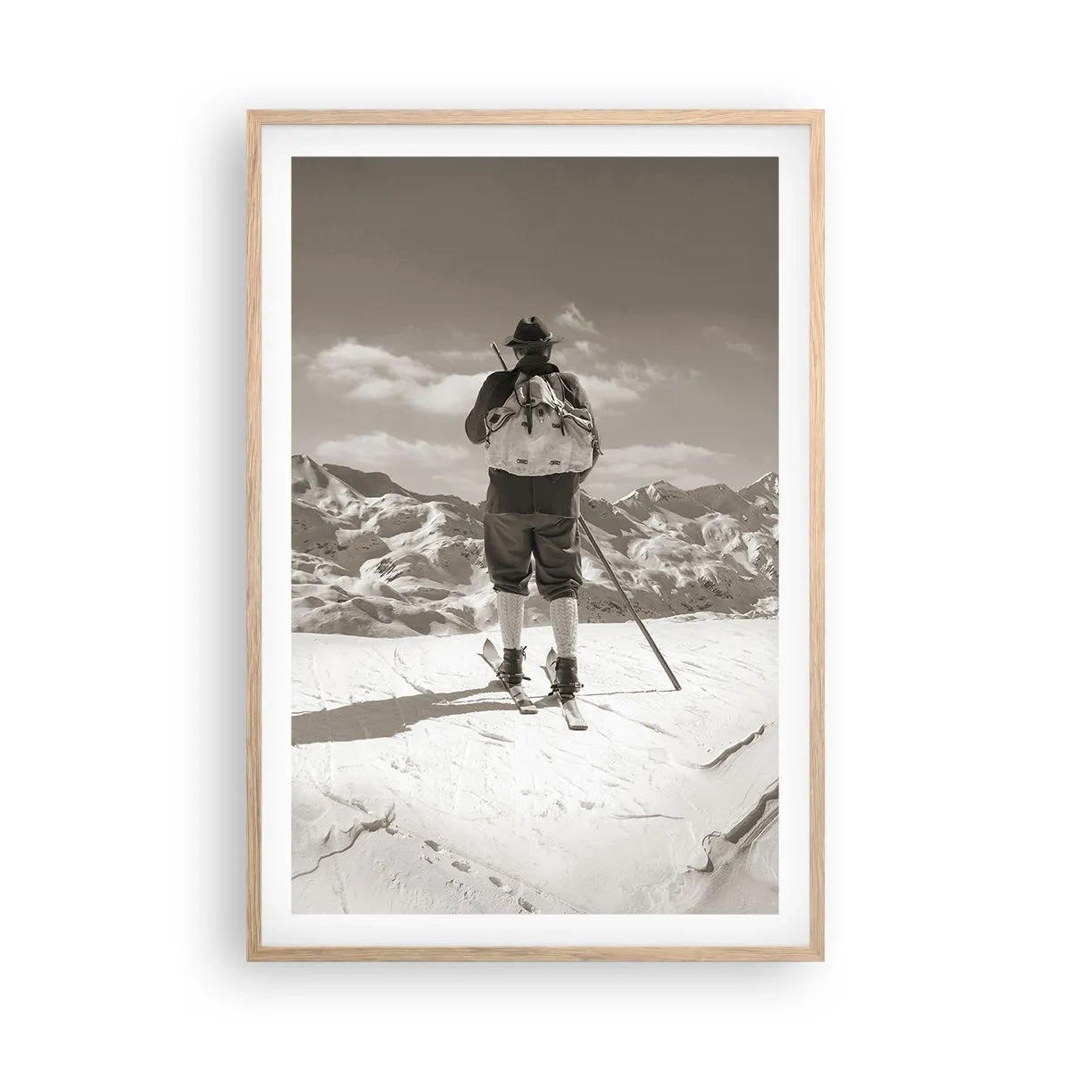 Poster în ramă de stejar deschis - Și munții sunt la fel - 61x91 cm