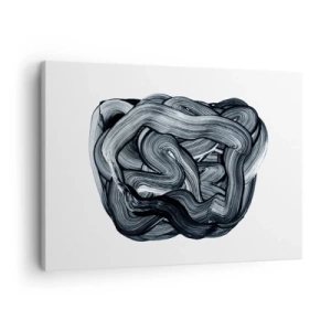 Tablou pe pânză Canvas - Compoziție abstractă în nuanțe de gri - 70x50cm - Nu este atât de simplu - Decorațiune modernă pentru perete pentru living și dormitor ARTTOR