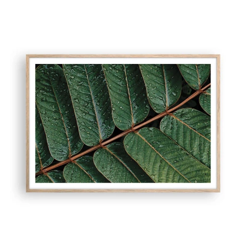 Poster în ramă de stejar deschis - Într-un ritm verde - 100x70 cm