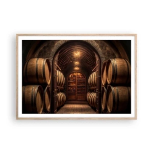 Poster în ramă de stejar deschis - Beciul cu atmosferă - 100x70 cm