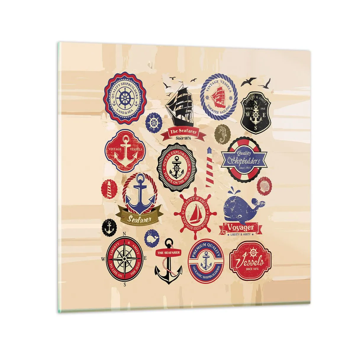Tablou pe sticlă - Frăția navigării - 50x50 cm