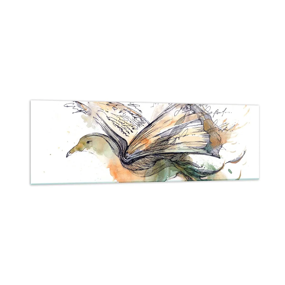 Tablou pe sticlă - Pe aripile poeziei - 160x50 cm