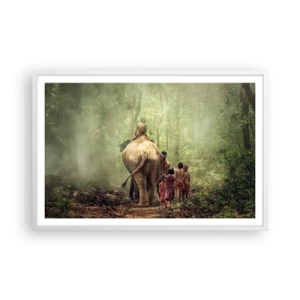 Poster în ramă albă - Noua Carte a Junglei - 91x61 cm