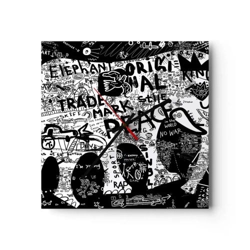 Ceas de perete - Ceas pe sticlă - Lumea bogată a străzii - 30x30 cm