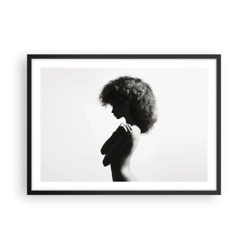 Poster în ramă neagră - Ca o floare pe o tulpină subțire - 70x50 cm