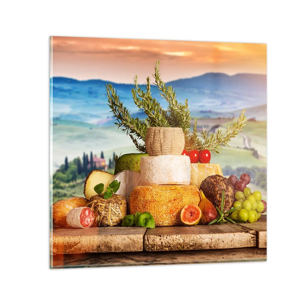 Tablou pe sticlă - Bucurie de viață în stil italian - 40x40 cm