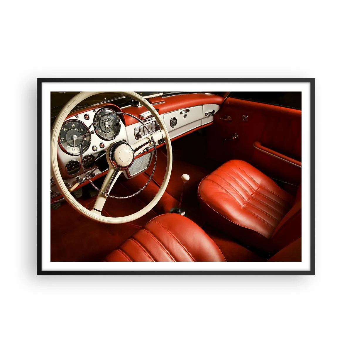 Poster în ramă neagră - Lux în stil vintage - 100x70 cm