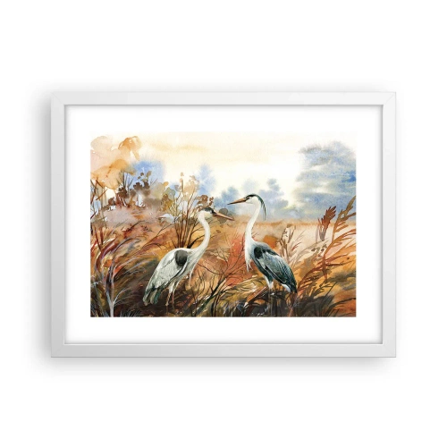 Poster în ramă albă - Încotro în toamnă? - 40x30 cm