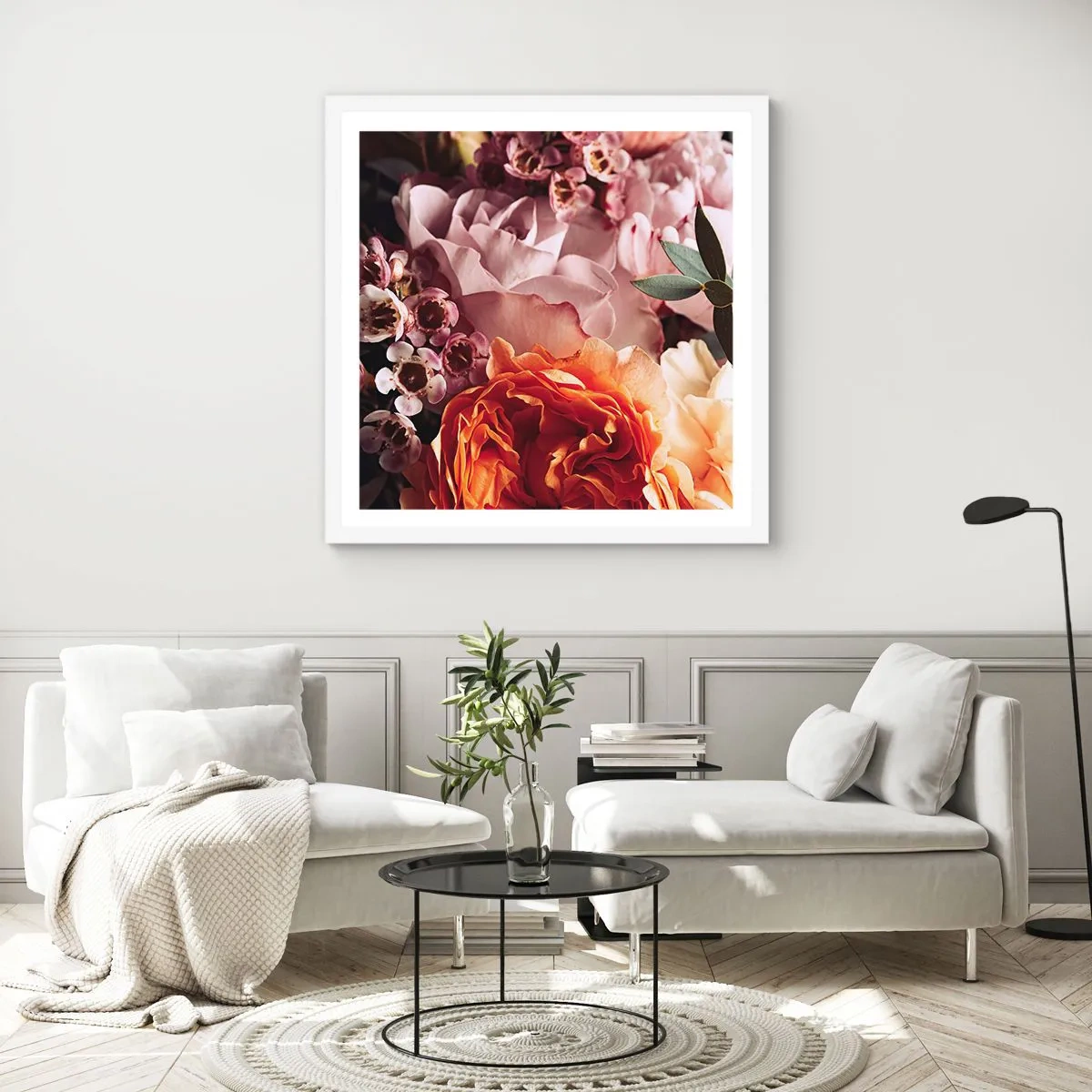 Poster în ramă albă - Înghesuite în frumusețe - 40x40 cm