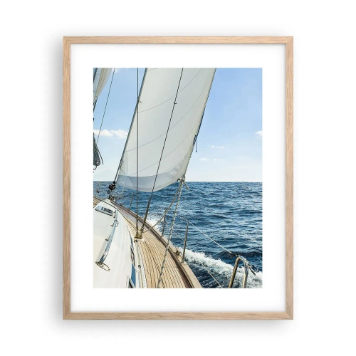Poster în ramă de stejar deschis - Ahoy aventura - 40x50 cm