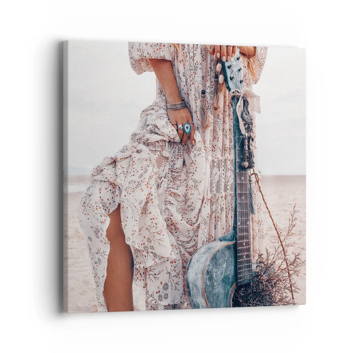 Tablou pe pânză - Hippie pe drum - 40x40 cm