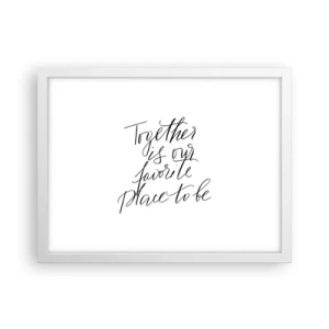 Poster în ramă albă - O simți și tu? - 40x30 cm