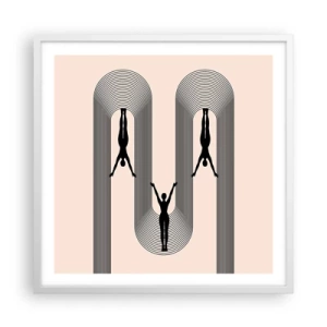 Poster în ramă albă - Cu susul în jos - 60x60 cm