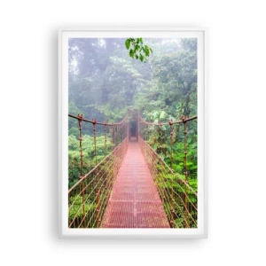 Poster în ramă albă - Suspendat deasupra coroanelor arborilor - 70x100 cm