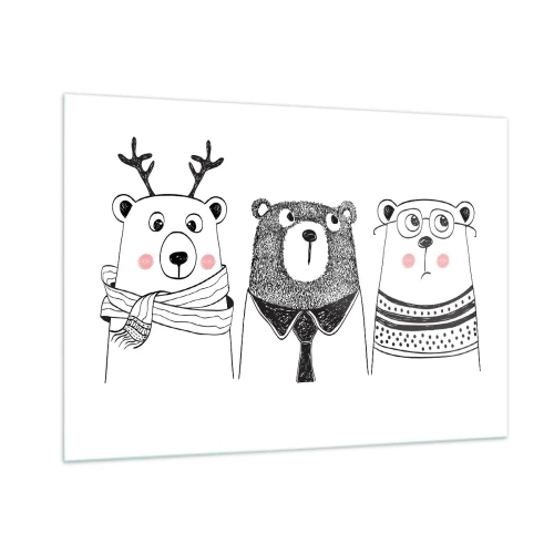 Tablou pe sticlă - Ursuleț, urs - 100x70 cm