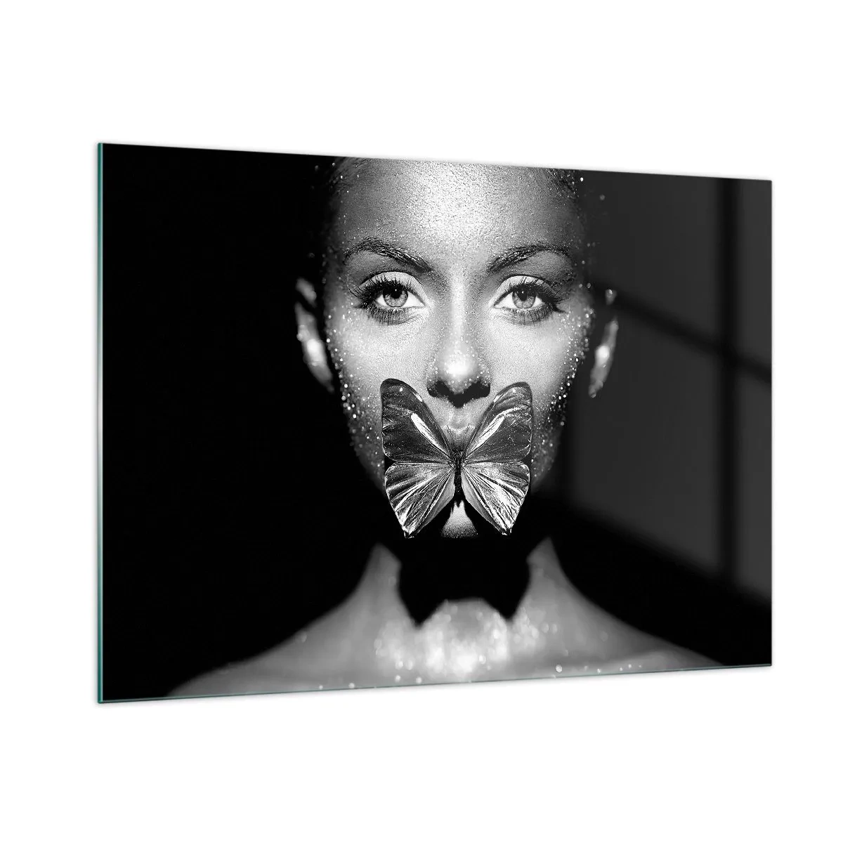 Tablou pe sticlă - Sărut de fluture - 100x70 cm