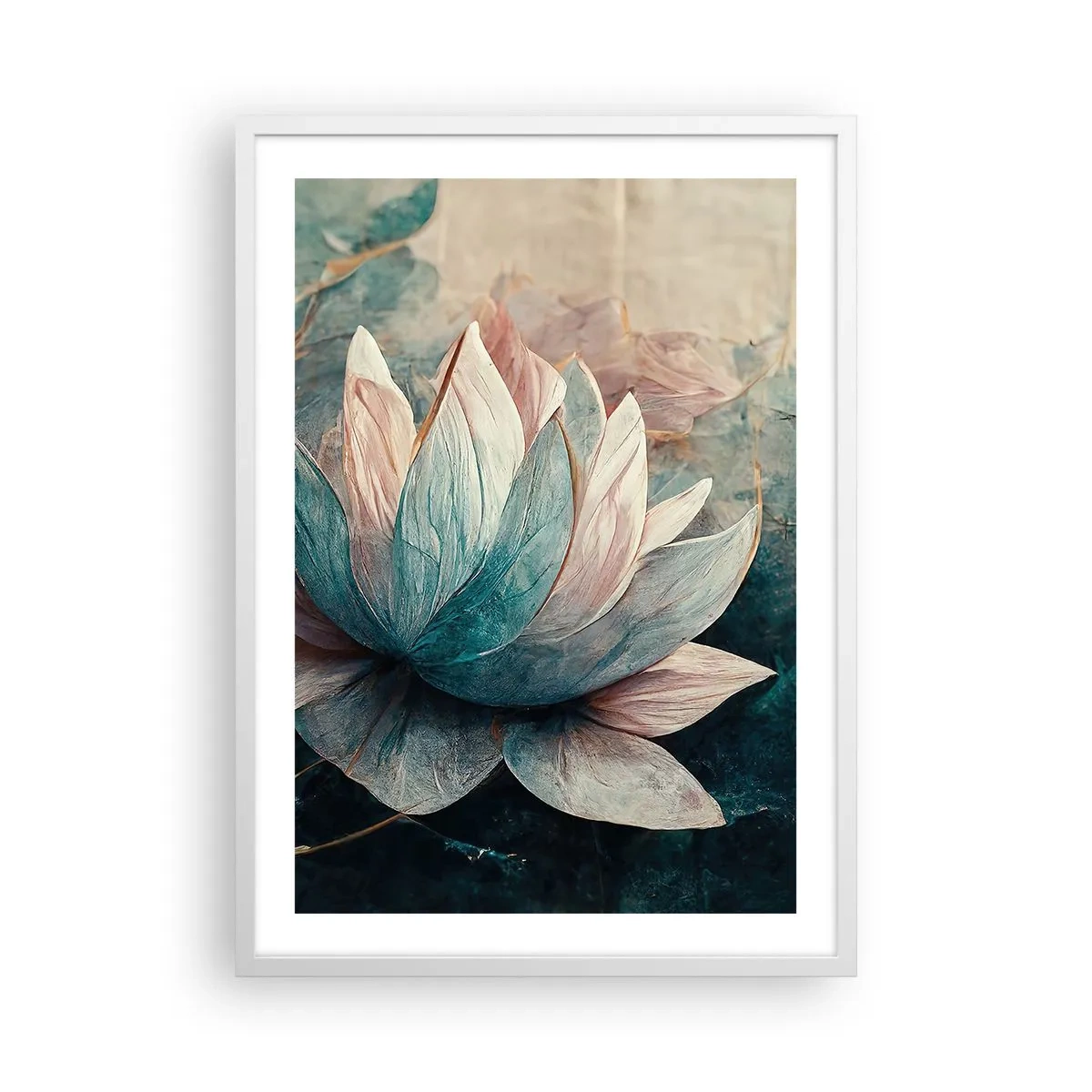 Poster în ramă albă - Stele de lac - 50x70 cm