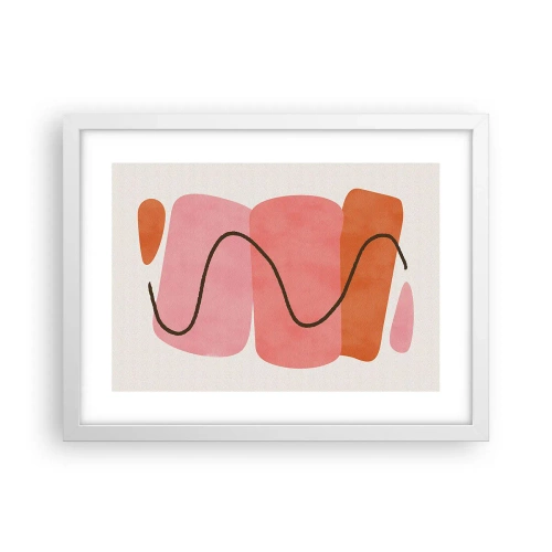 Poster în ramă albă - Mișcarea blândă a formelor - 40x30 cm