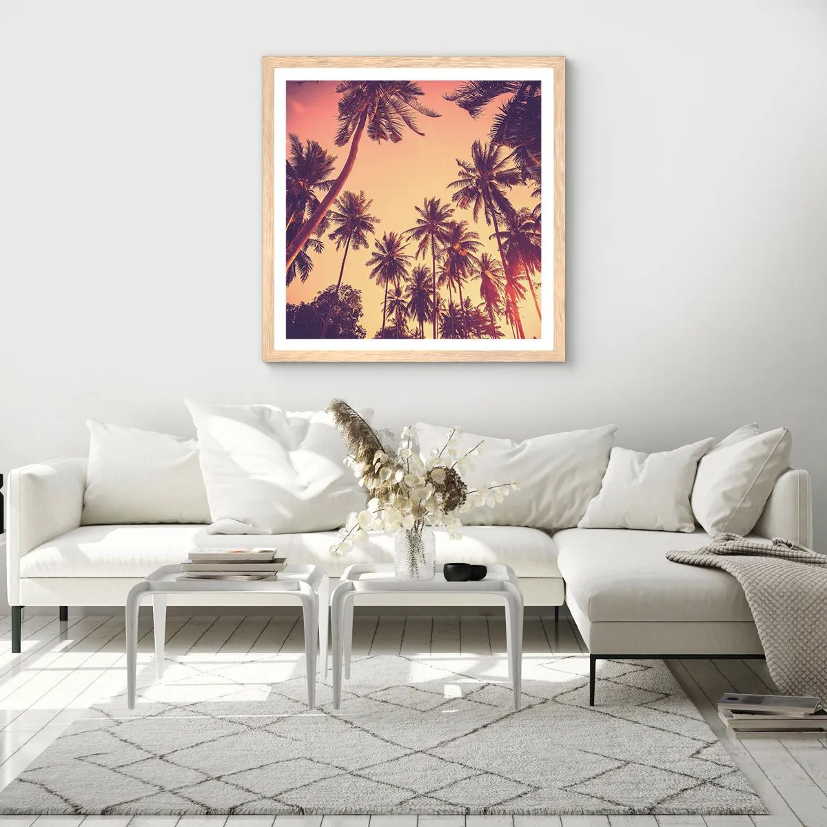 Poster în ramă de stejar deschis - Variație tropicală - 30x30 cm