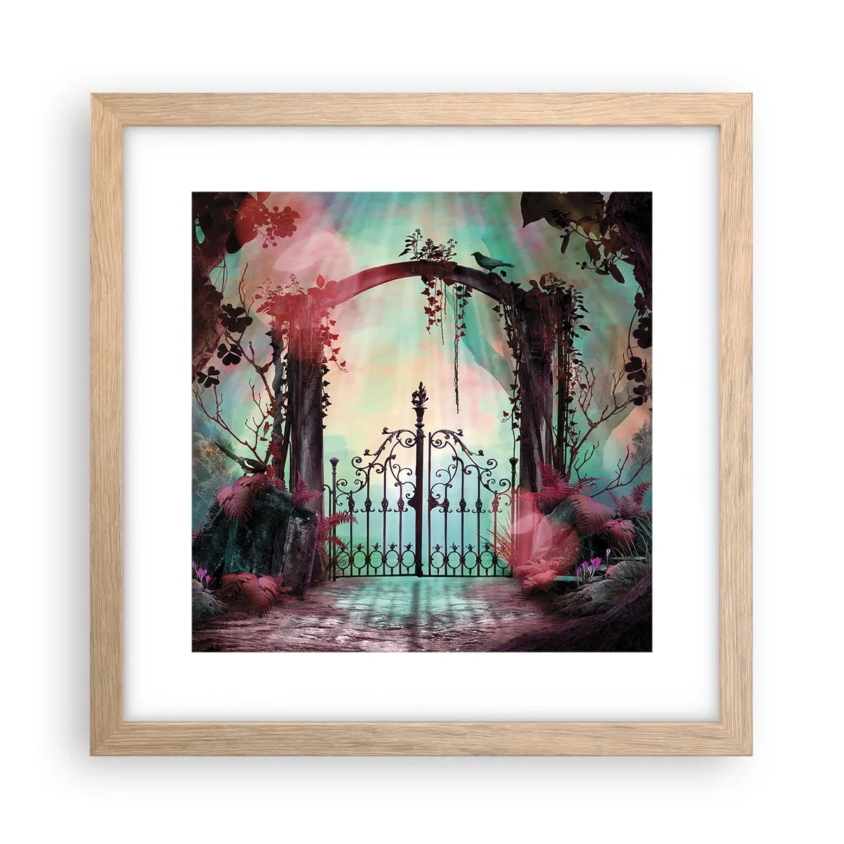 Poster în ramă de stejar deschis - Grădina secretă - 30x30 cm