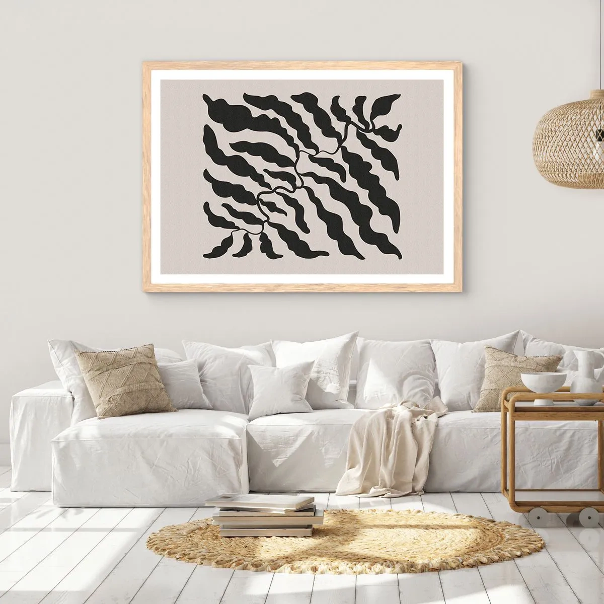 Poster în ramă de stejar deschis - Natura pătratului - 91x61 cm