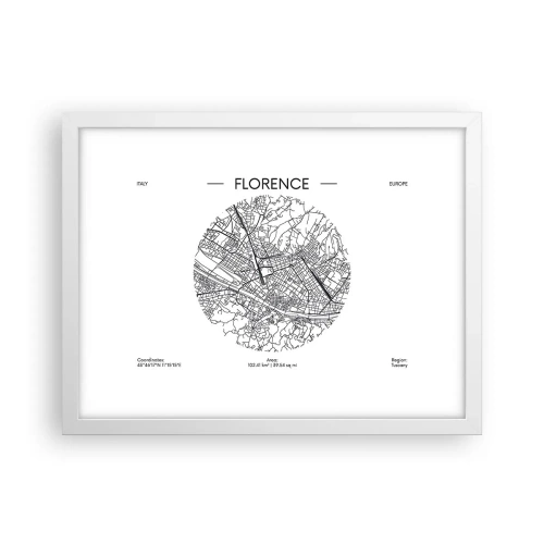 Poster în ramă albă - Anatomia Florenței - 40x30 cm