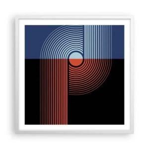 Poster în ramă albă - Într-o îmbrăţişare geometrică - 60x60 cm