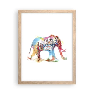 Poster în ramă de stejar deschis - India - aura iubirii - 30x40 cm