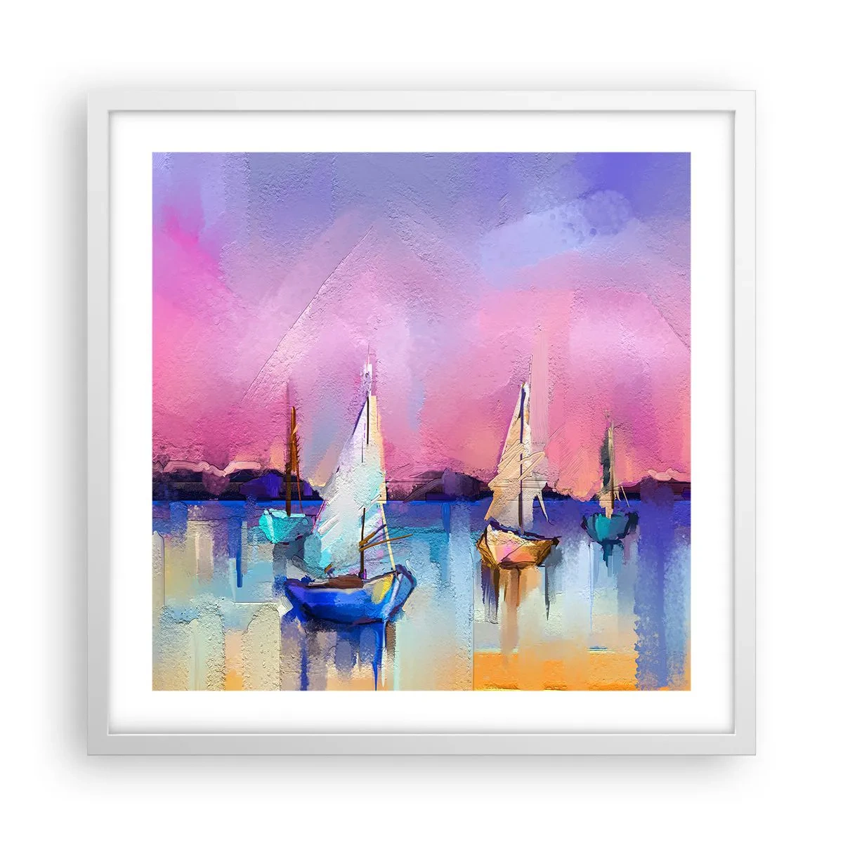 Poster în ramă albă - Direcția: ape largi - 50x50 cm