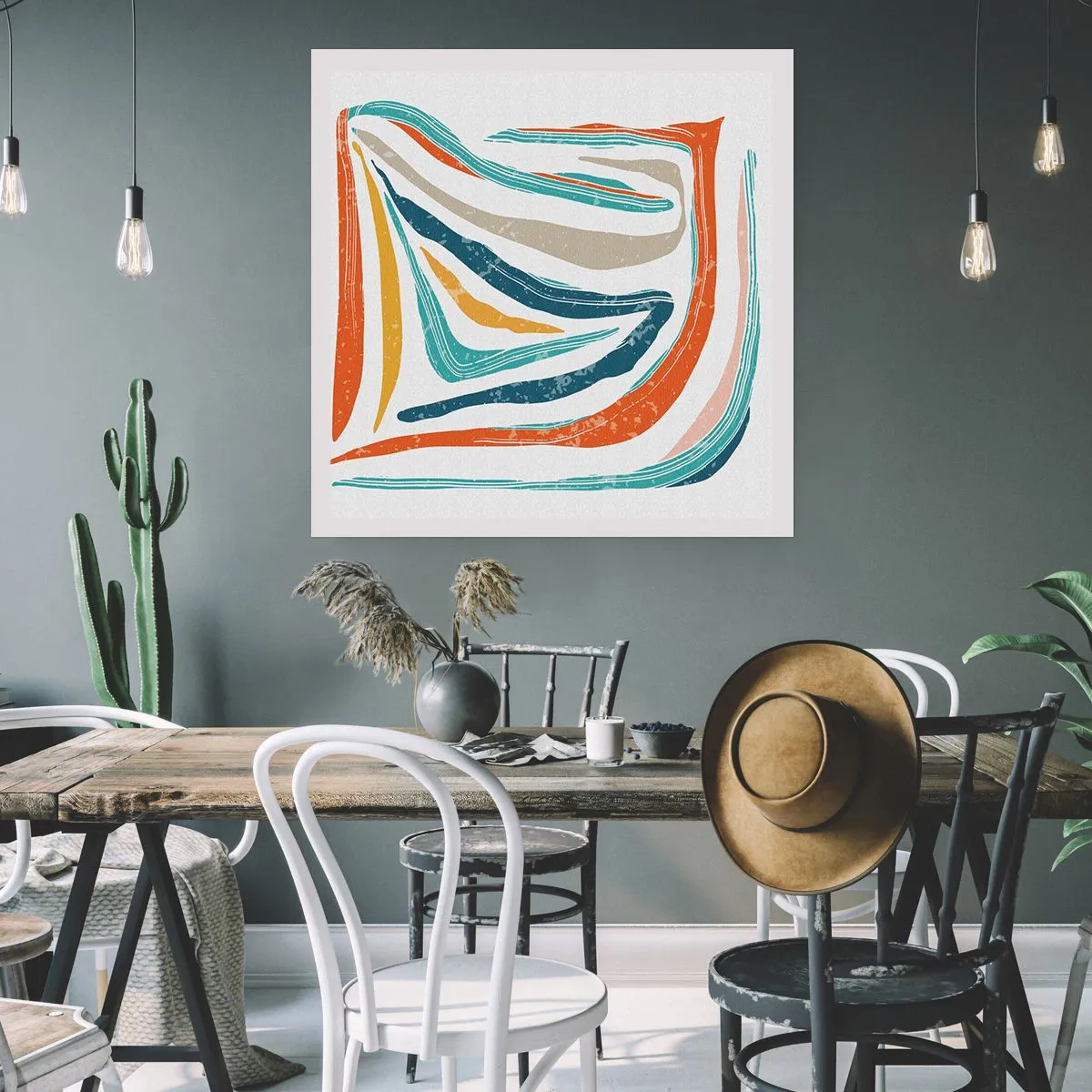 Poster - Abstracție prietenoasă și zâmbitoare - 60x60 cm