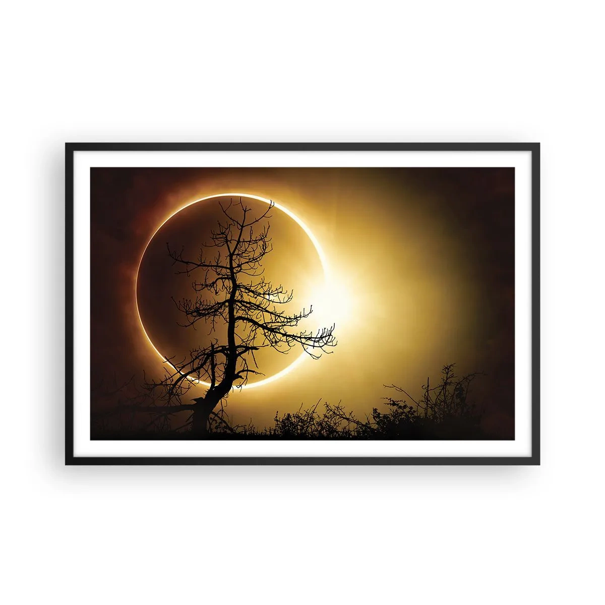 Poster în ramă neagră - Eclipsă totală - 91x61 cm