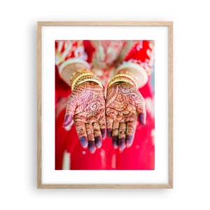 Poster în ramă de stejar deschis - Gata să prindă fericirea - 40x50 cm