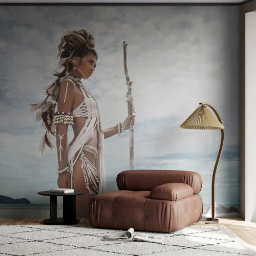 Tapet Standard Eco - Regina tropicelor - Femeie, Rochie etnică, Trib - 350x256 cm