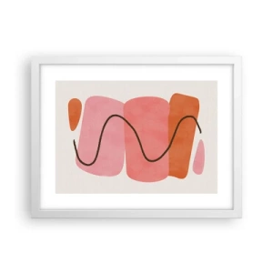 Poster în ramă albă - Mișcarea blândă a formelor - 40x30 cm