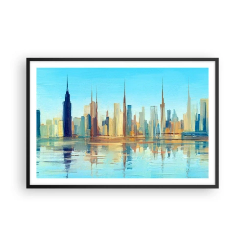 Poster în ramă neagră - Metropola însorită - 91x61 cm