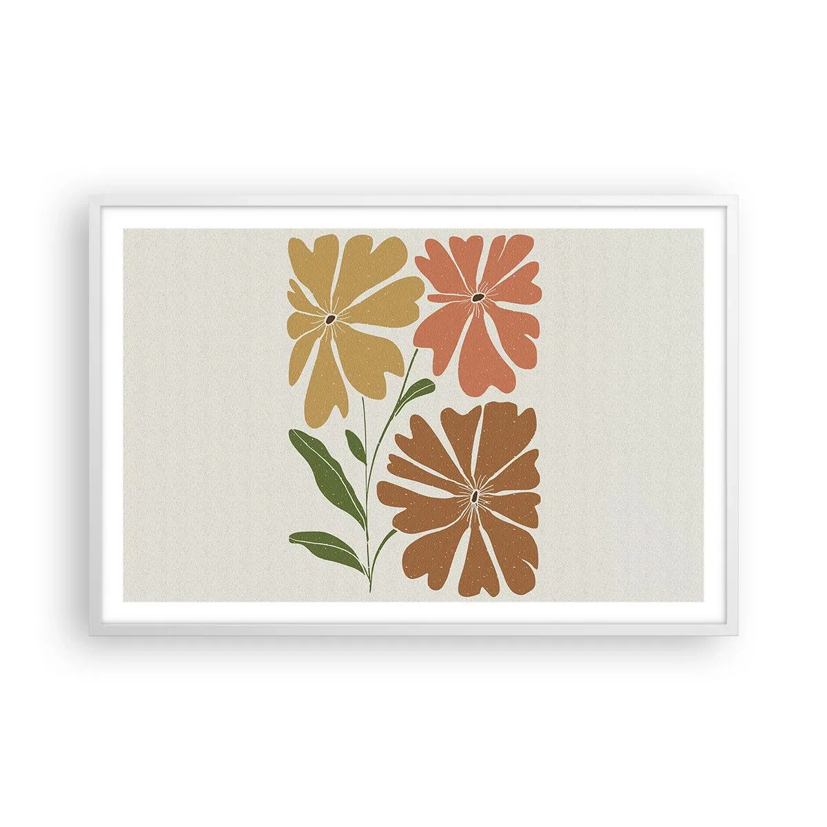 Poster în ramă albă - Natură și geometrie - 91x61 cm