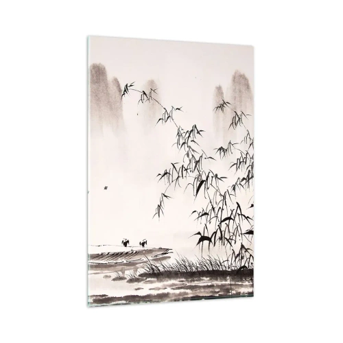 Tablou pe sticlă - Liniștea câmpurilor de orez - 80x120 cm