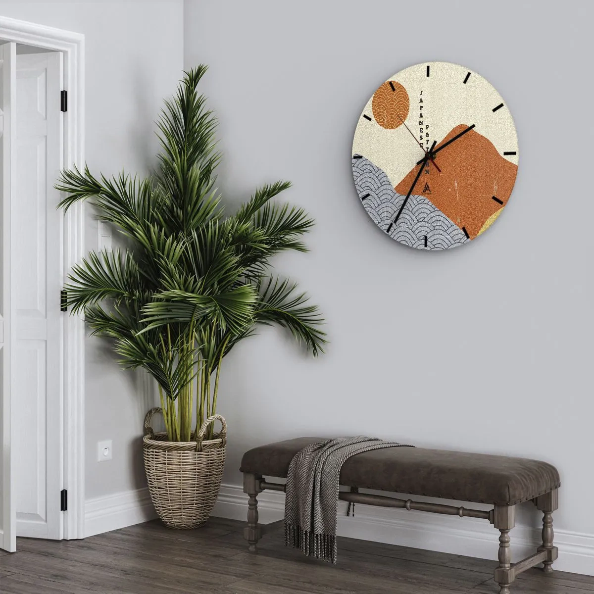 Ceas de perete - Ceas pe sticlă - În stil japonez - 40x40 cm