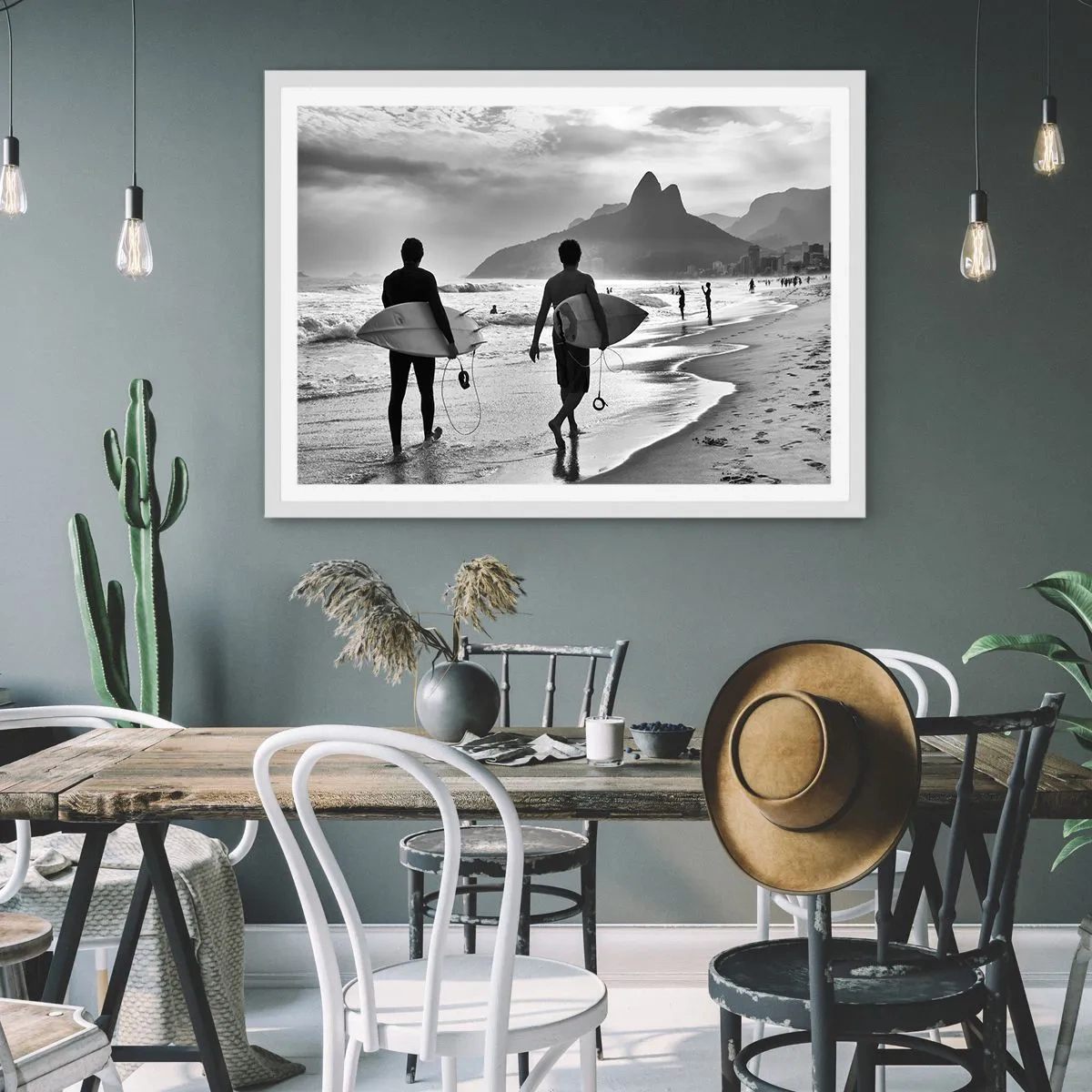 Poster în ramă albă - Samba pentru un val - 70x50 cm