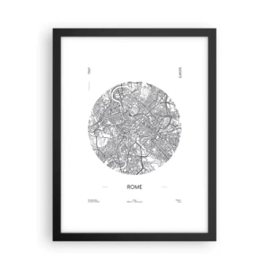 Poster în ramă neagră - Anatomia Romei - 30x40 cm