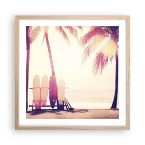 Poster în ramă de stejar deschis - Va fi o zi minunată - 50x50 cm