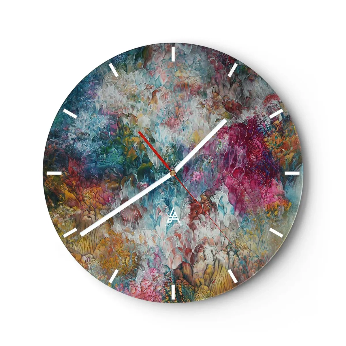 Ceas de perete - Ceas pe sticlă - În plină înflorire - 40x40 cm