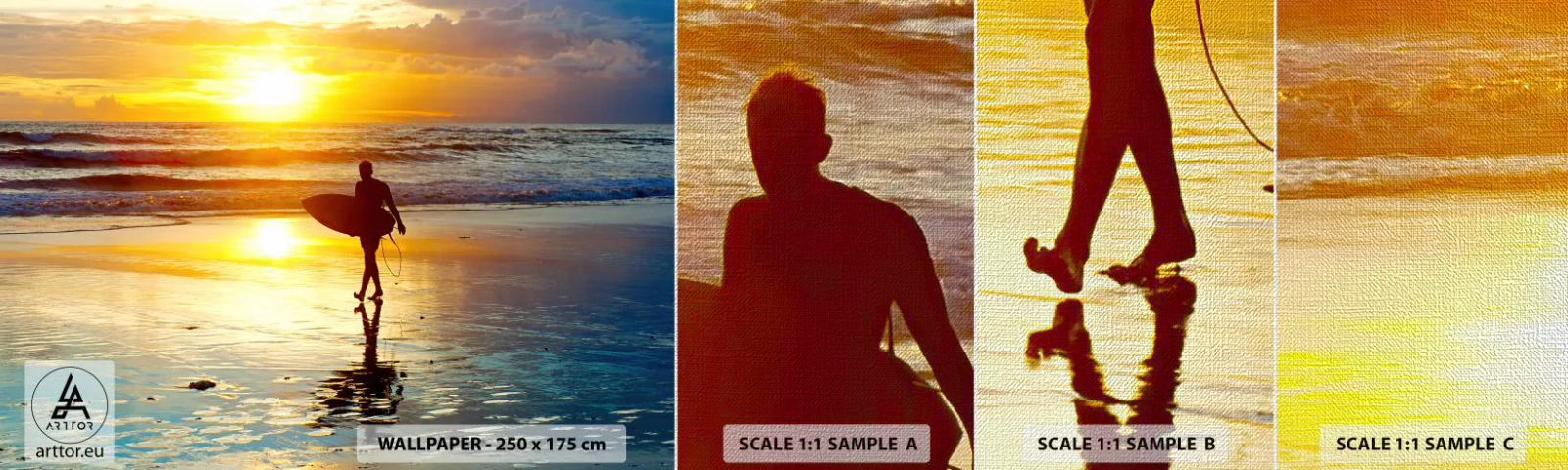 Mostră tapet Premium Canvas - Întoarcerea războinicului - Sport, Surfing, Indonezia - 100x30 cm