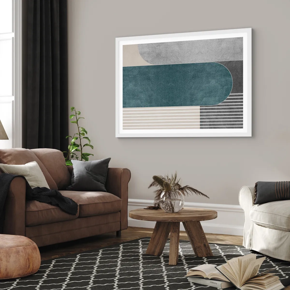 Poster în ramă albă - Compoziție de nivel - 100x70 cm