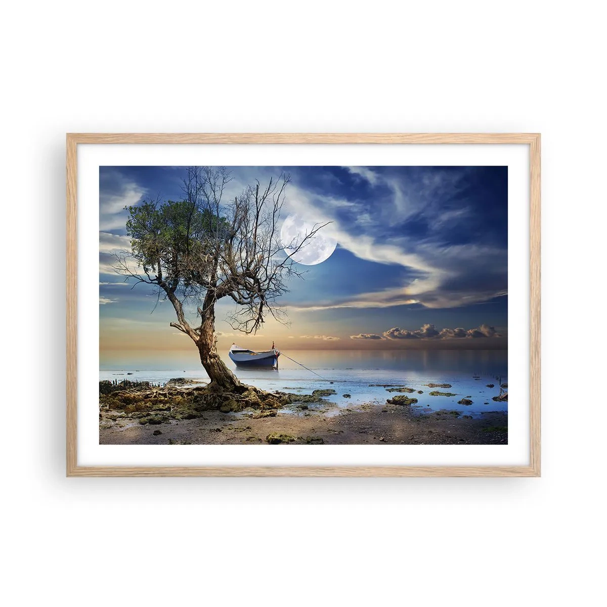 Poster în ramă de stejar deschis - Este acesta sfârșitul sau începutul? - 70x50 cm